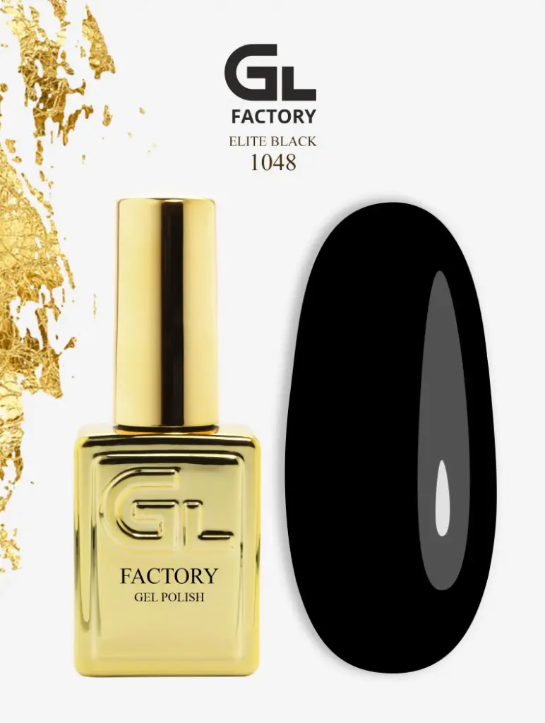 GL 1048 GOLD Gel Polish Elite Black 15g TPO FREE