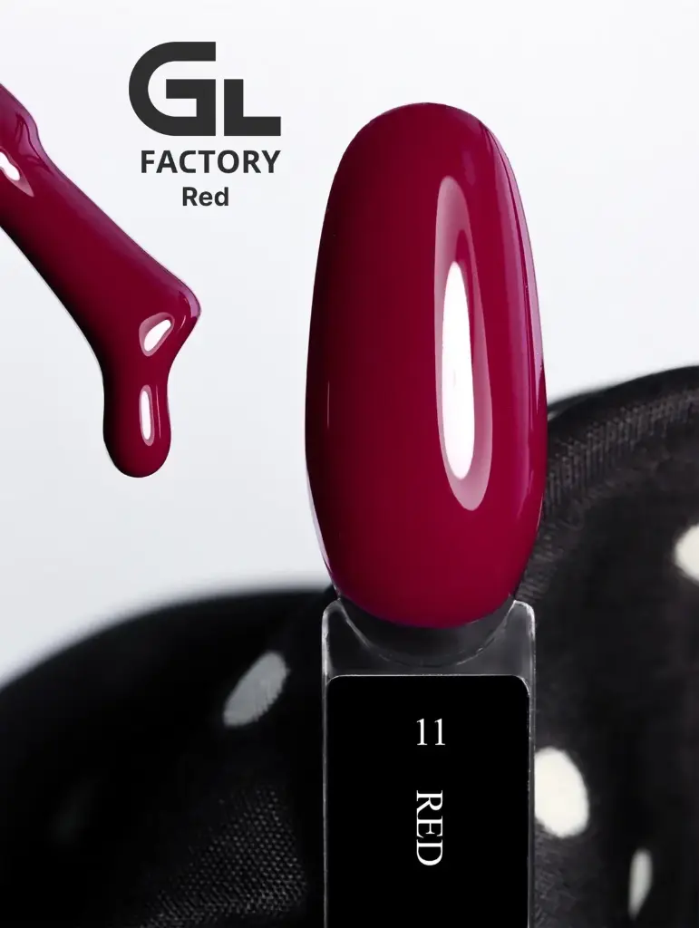 GL 1193 BLACK Gel Polish Red 11 15g TPO FREE