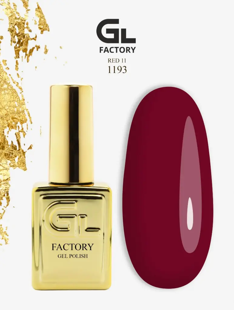 GL 1193 GOLD Gel Polish Red 11 15g TPO FREE