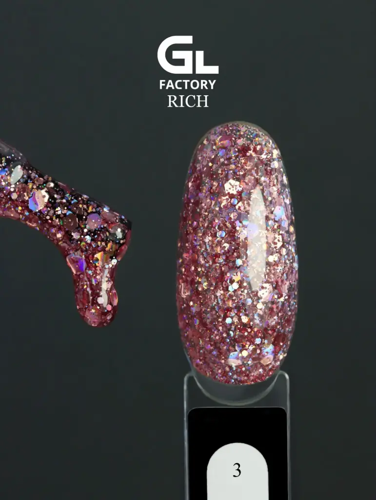 GL 2032 BLACK Gel Polish Rich 03 15g TPO FREE