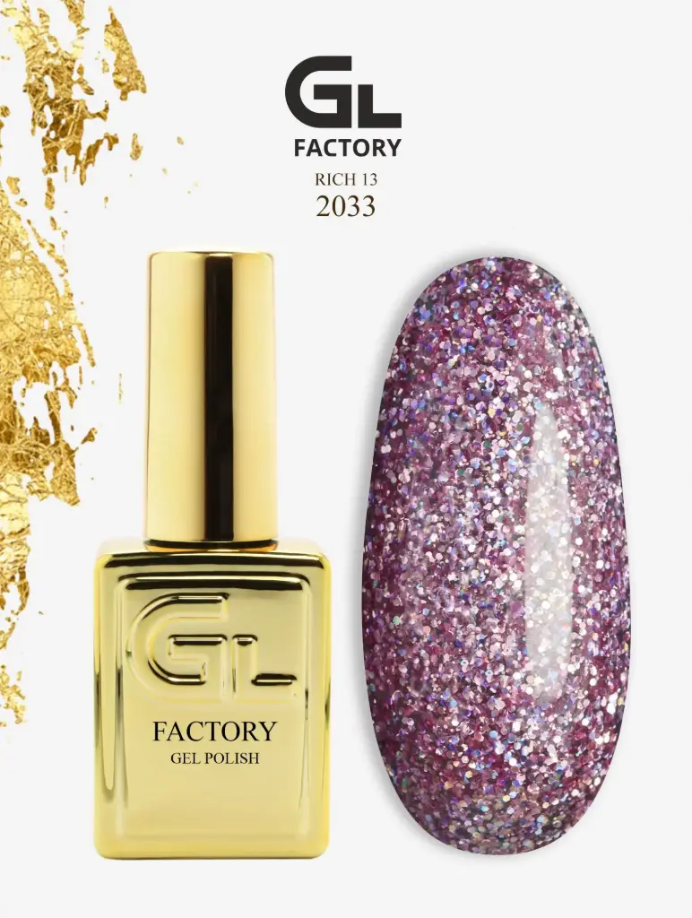 GL 2033 GOLD Gel Polish Rich 13 15g TPO FREE