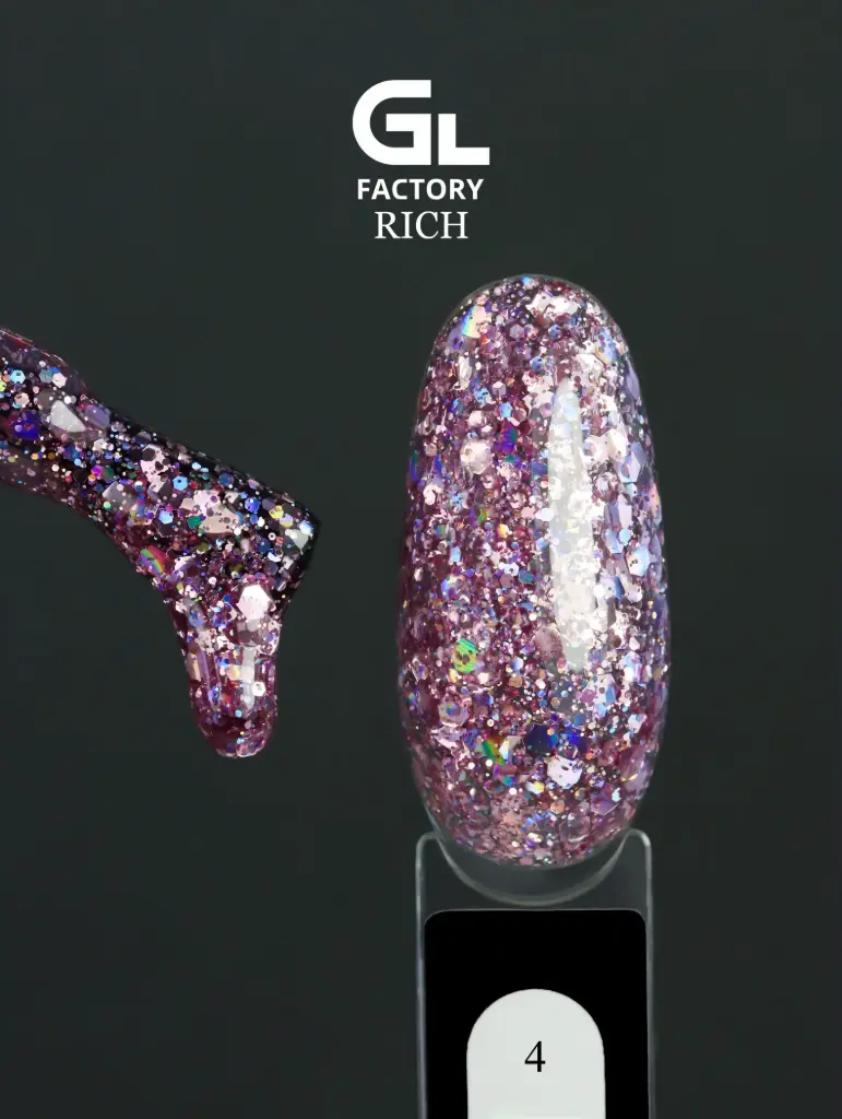 GL 2034 BLACK Gel Polish Rich 04 15g TPO FREE