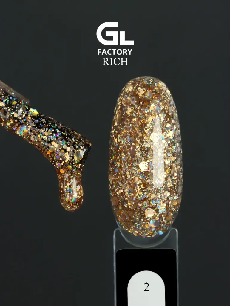 GL 2036 BLACK Gel Polish Rich 02 15g TPO FREE