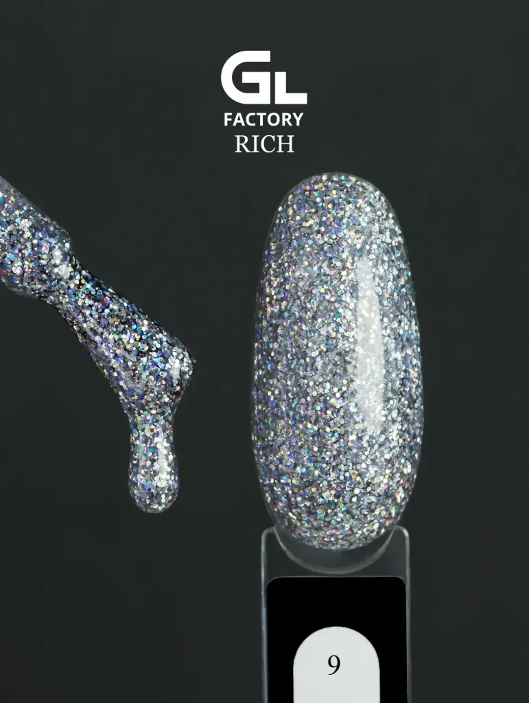 GL 2039 BLACK Gel Polish Rich 09 15g TPO FREE