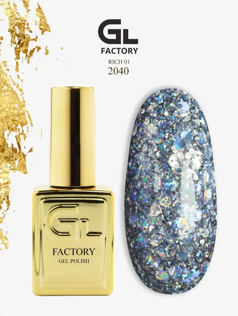 GL 2040 GOLD Gel Polish Rich 01 15g TPO FREE