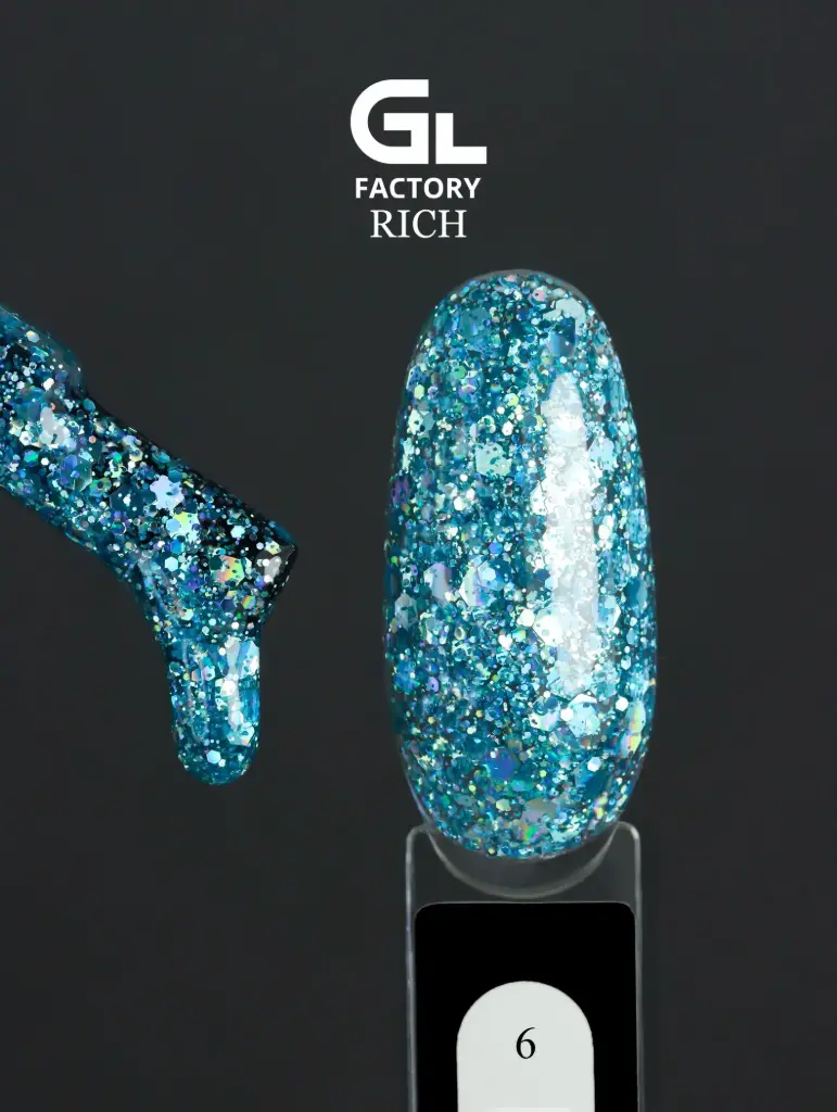 GL 2044 BLACK Gel Polish Rich 06 15g TPO FREE