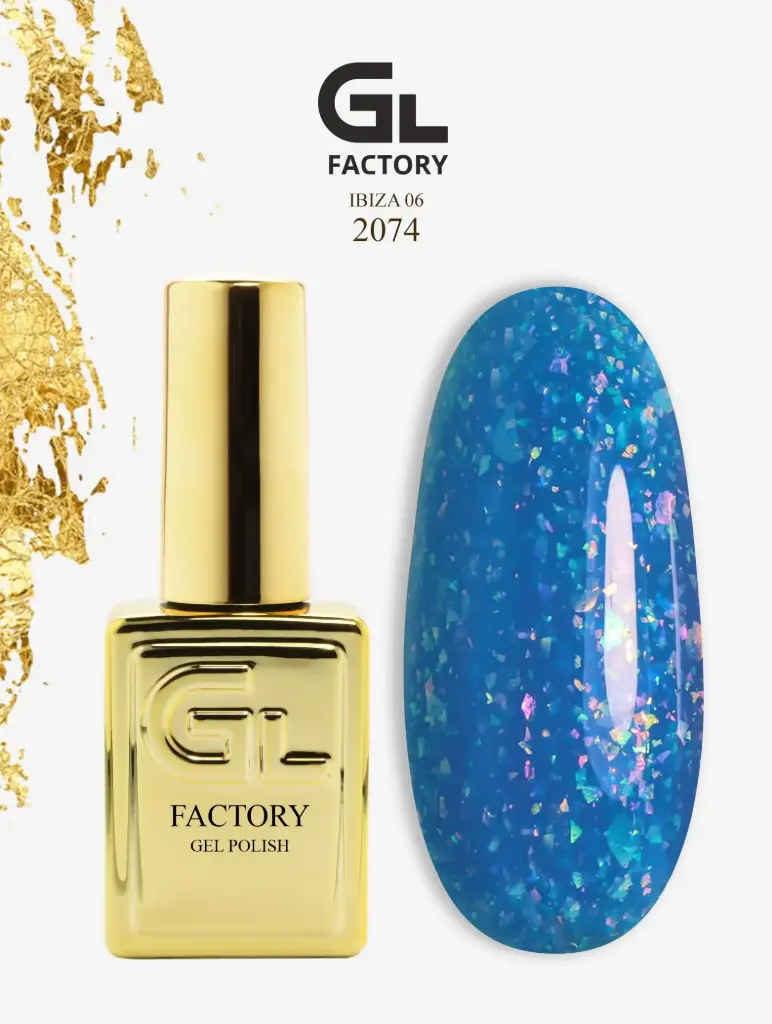GL 2074 GOLD Gel Polish Ibiza 06 15g TPO FREE