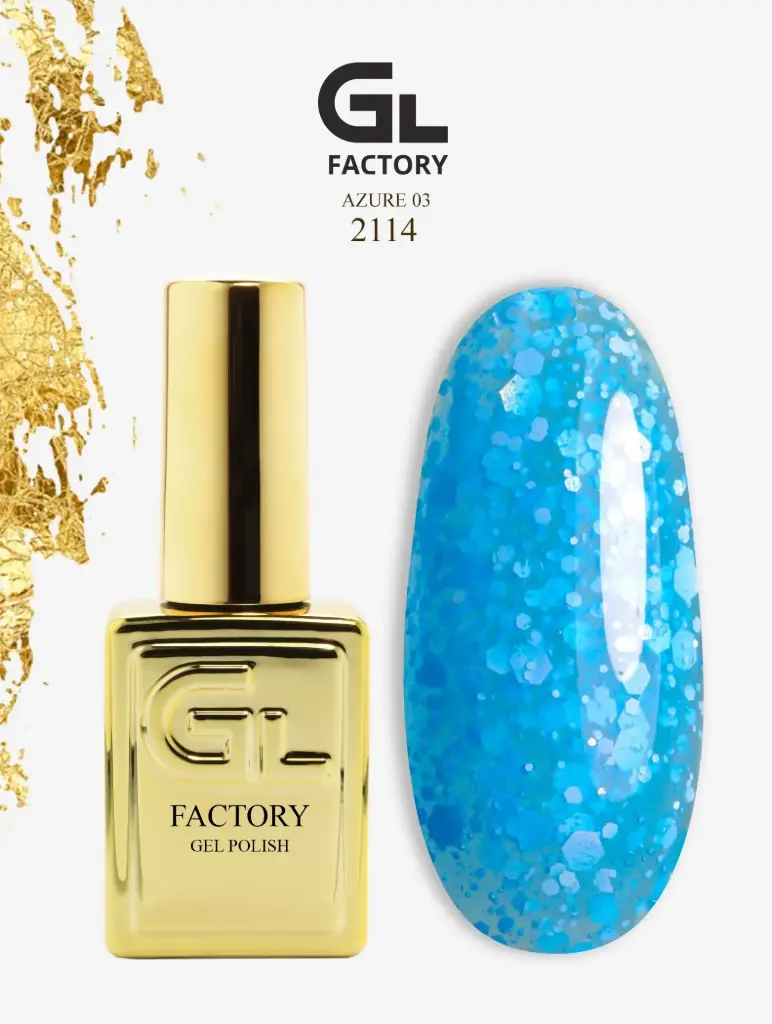 GL 2114 GOLD Gel Polish Azure 03 15g TPO FREE