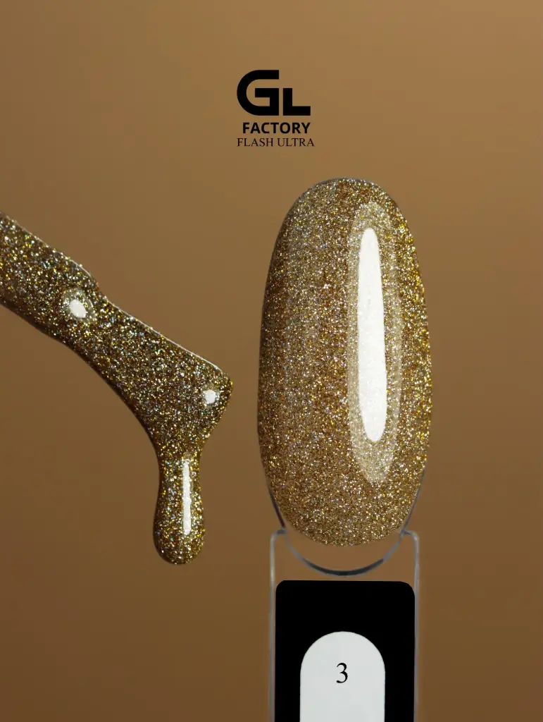 GL 2161 BLACK Gel Polish Flash Ultra 03 15g TPO FREE