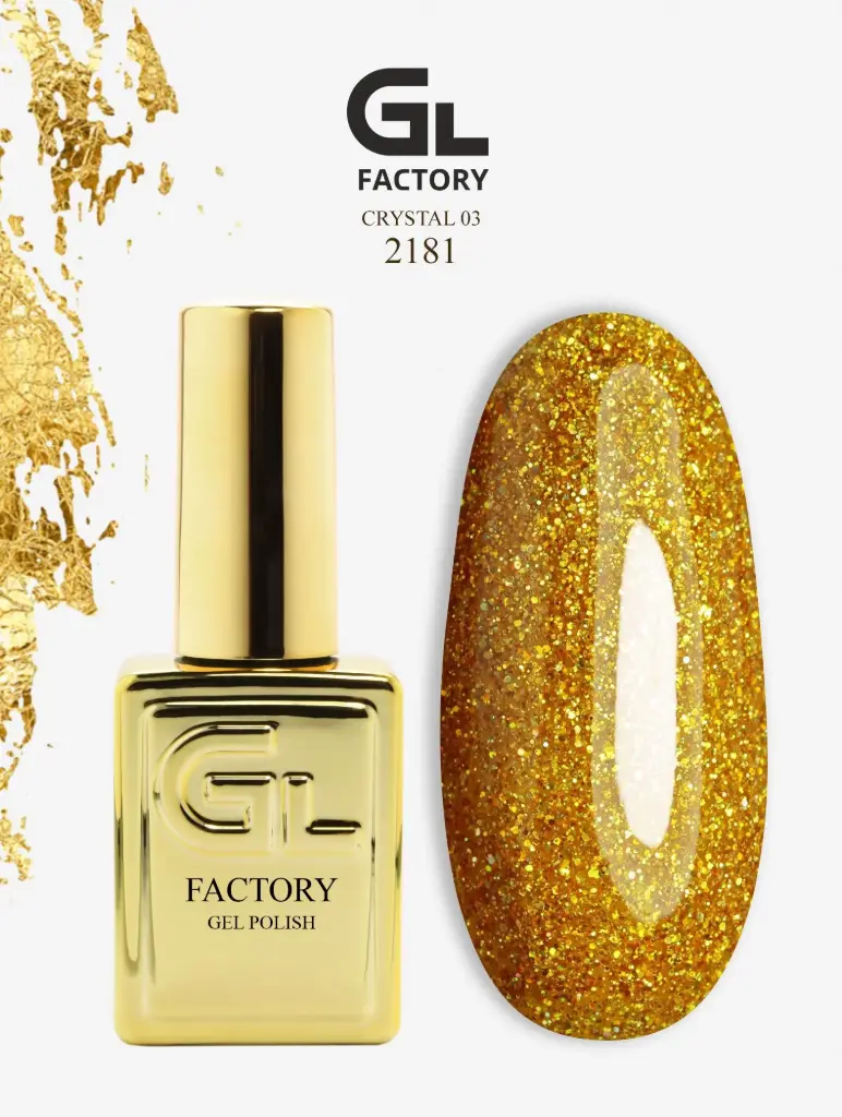 GL 2181 GOLD Gel Polish Crystal 03 15g TPO FREE