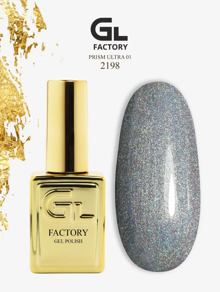 GL 2198 GOLD Gel Polish Prism Ultra 01 15g TPO FREE