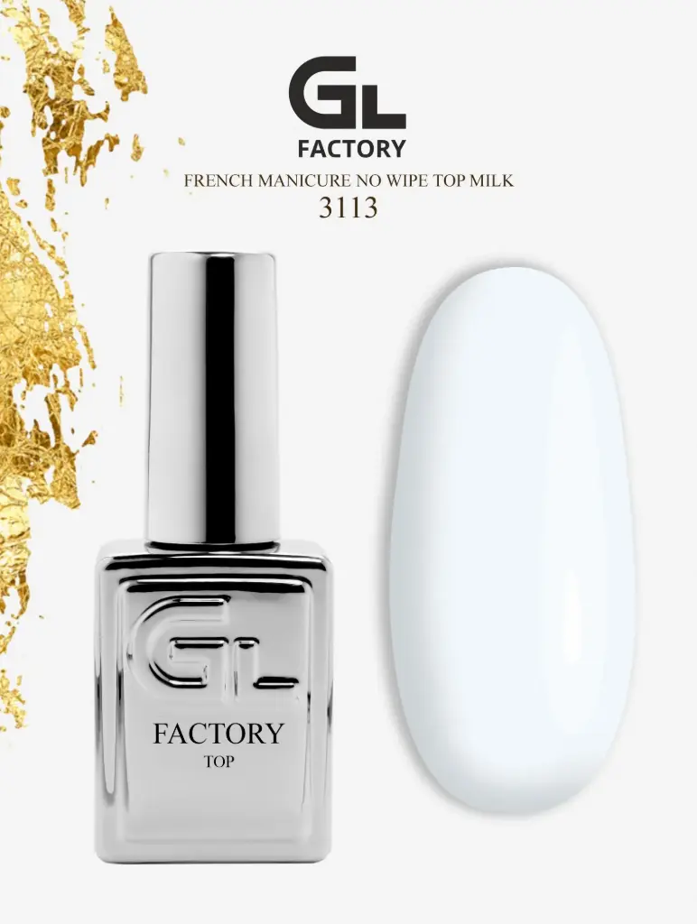 GL 3113 SILVER Top French Manicure No Wipe Milk 15g TPO HEMA FREE