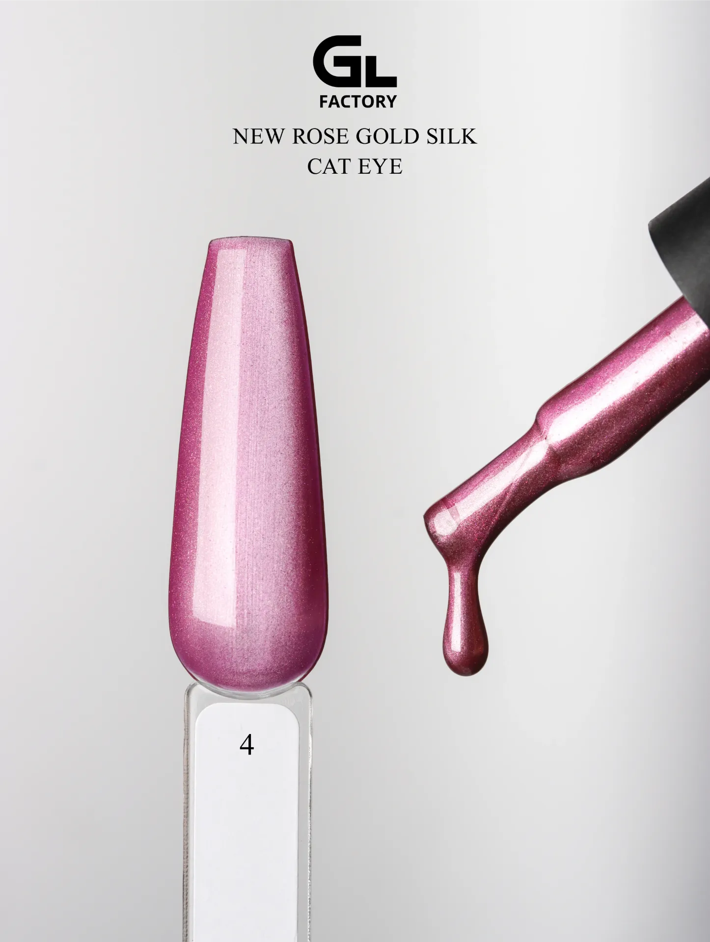 GL 3166 BLACK Gel Polish New Rose Gold Silk Cat Eye 04 15g TPO FREE