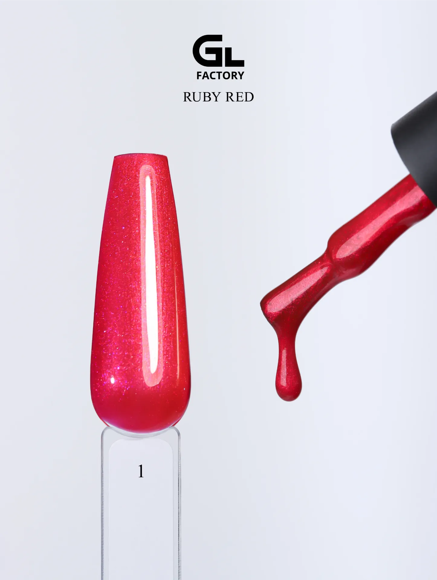 GL 3175 BLACK Gel Polish Ruby Red 01 15g TPO FREE