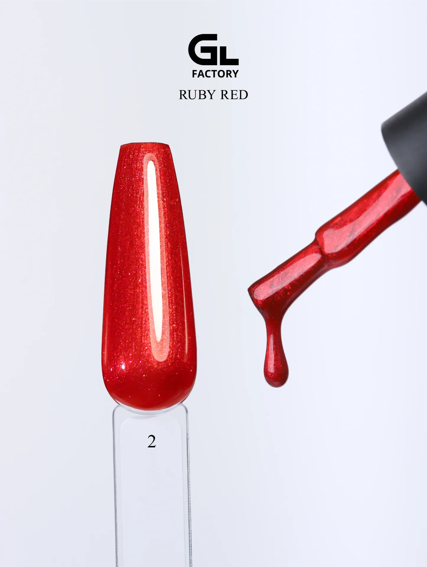 GL 3176 BLACK Gel Polish Ruby Red 02 15g TPO FREE