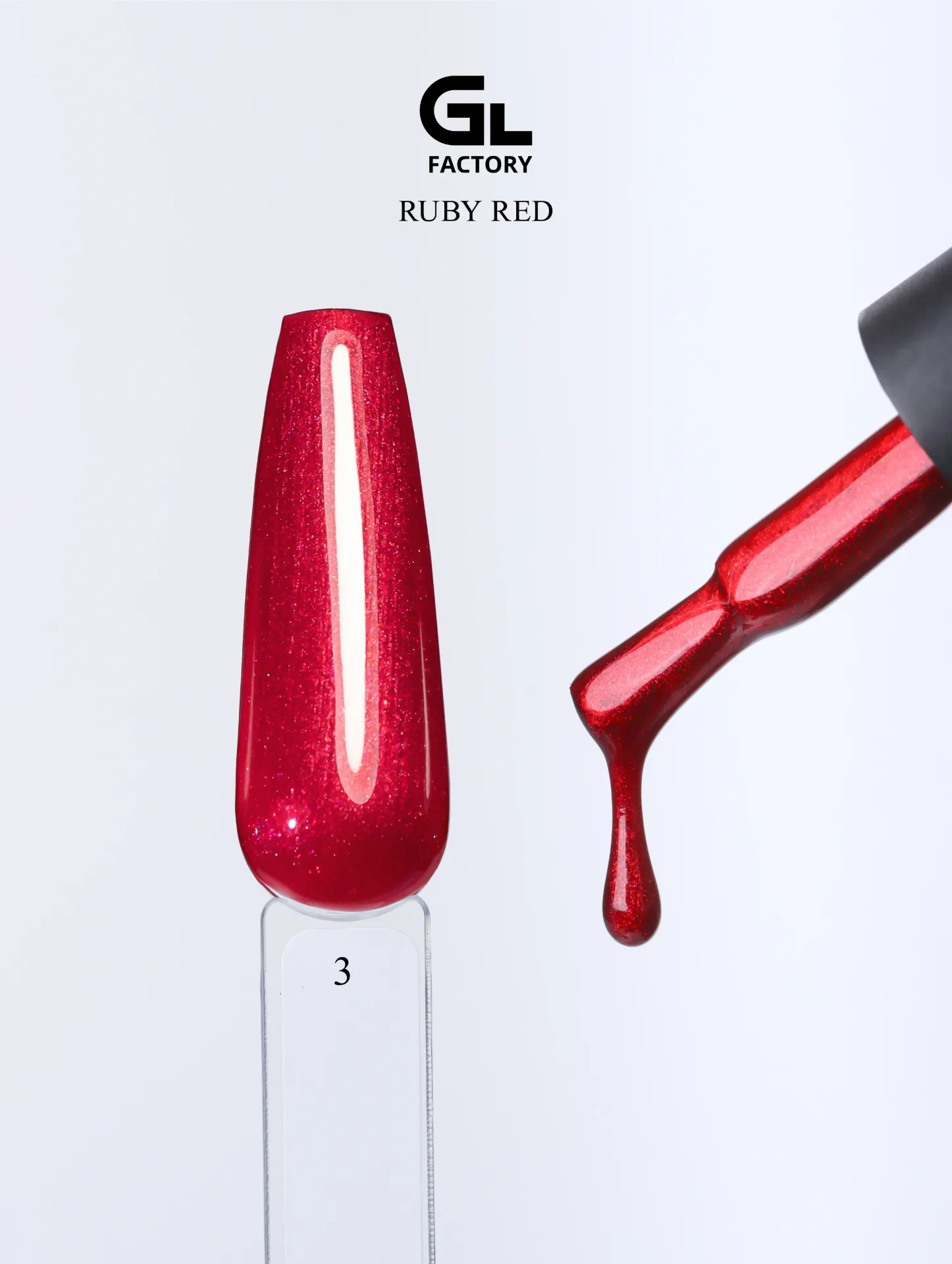 GL 3177 BLACK Gel Polish Ruby Red 03 15g TPO FREE
