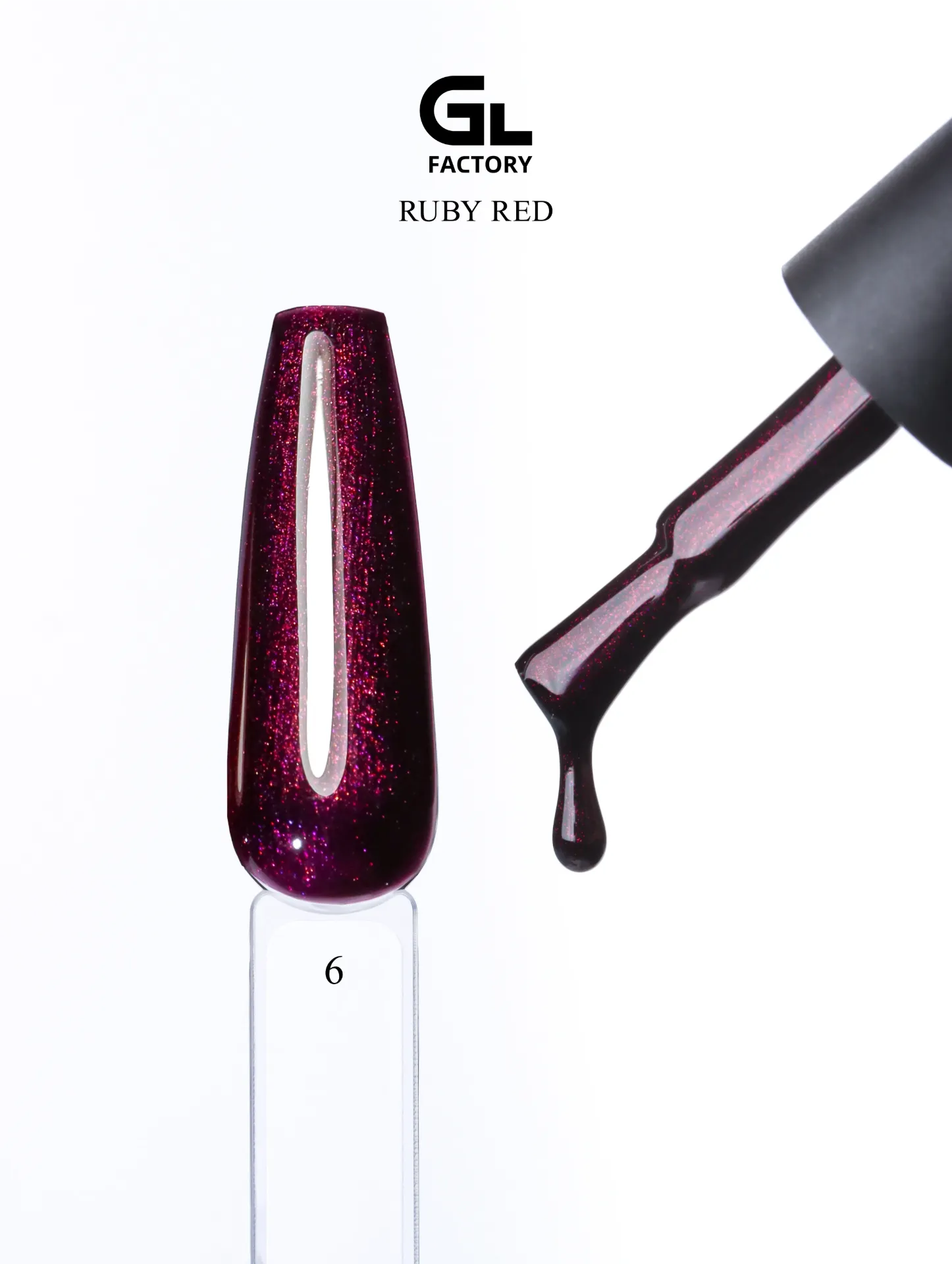 GL 3180 BLACK Gel Polish Ruby Red 06 15g TPO FREE